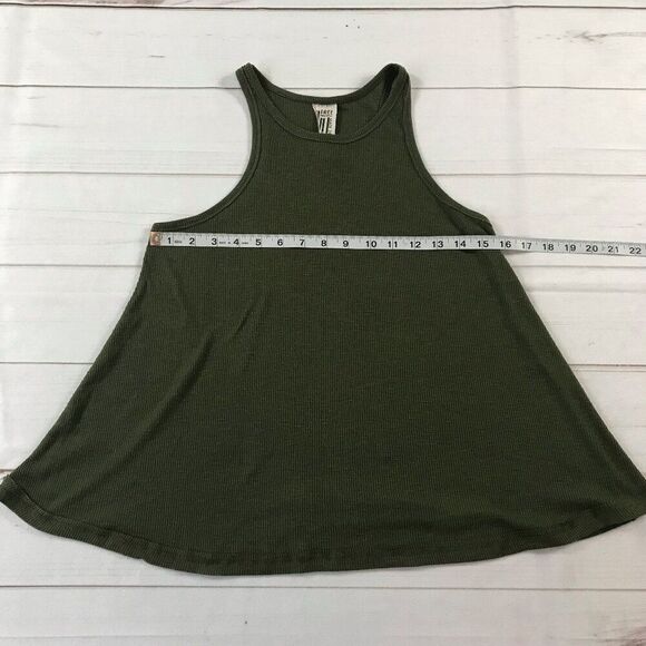Free People Women Size Small Green Racerback Long Beach Tank Top - Picture 8 of 8